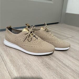 Cole Haan Grand Knit Sneakers Tan Gold Women’s Size 6.5